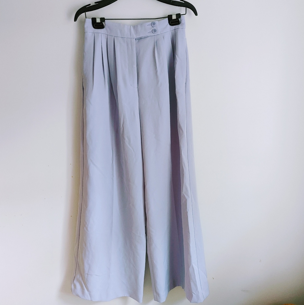 Express Purple Wide Leg High Rise Pleated Women's Dress Pants Culottes Size 6 S
